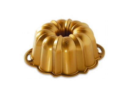 56942 6 velka hlinikova forma na babovku nordic ware anniversary bundt zlata