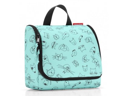 Dětská závěsná kosmetická taška Reisenthel Toiletbag Kids Cats and Dogs Mint