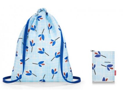 Skládací nákupní taška / batoh Reisenthel Mini Maxi Sackpack Leaves Blue