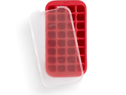 Velká silikonová forma na led, 32 kostek Lékué Industrial Ice Cubes Tray | červená