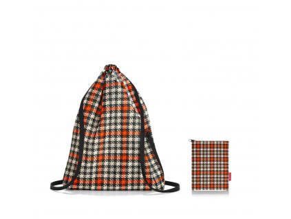 Skládací nákupní taška / batoh Reisenthel Mini Maxi Sackpack Glencheck Red