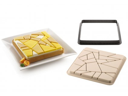 Sada na pečení dortu s vykrajovátkem Silikomart Kit Tarte Liberty detail
