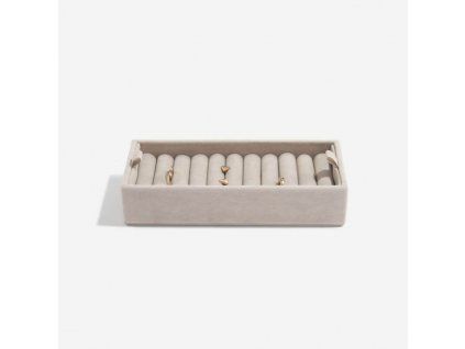 75440 3 prihradka na prstynky stackers velvet stone ring roll bezova