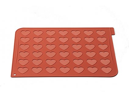 Silikonová podložka na pečení Makronek ve tvaru srdce Silikomart Heart Terracotta