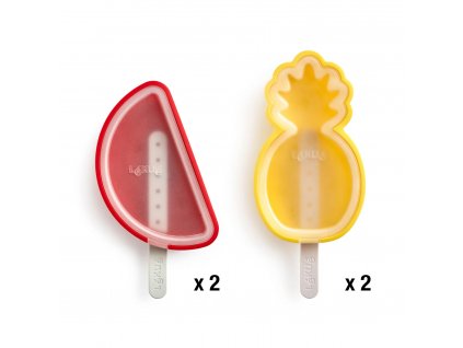 Tvořítka na nanuky ve tvaru ananasů a melounů Lékué Ananas 2ks & Watermelon 2ks