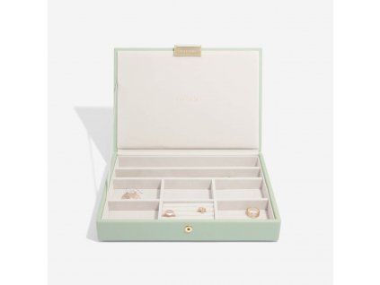 97826 3 sperkovnice stackers sage green classic lid zelena