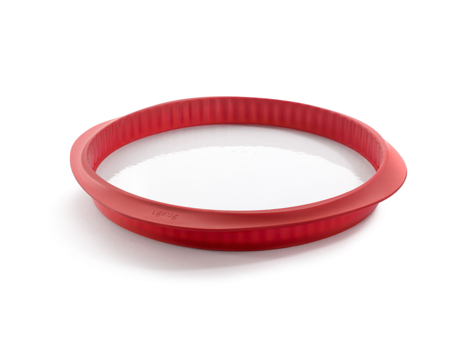 Fotografie Zapékací forma s odnímatelným talířem na quiche Lékué Quiche Pan 28 cm | červená