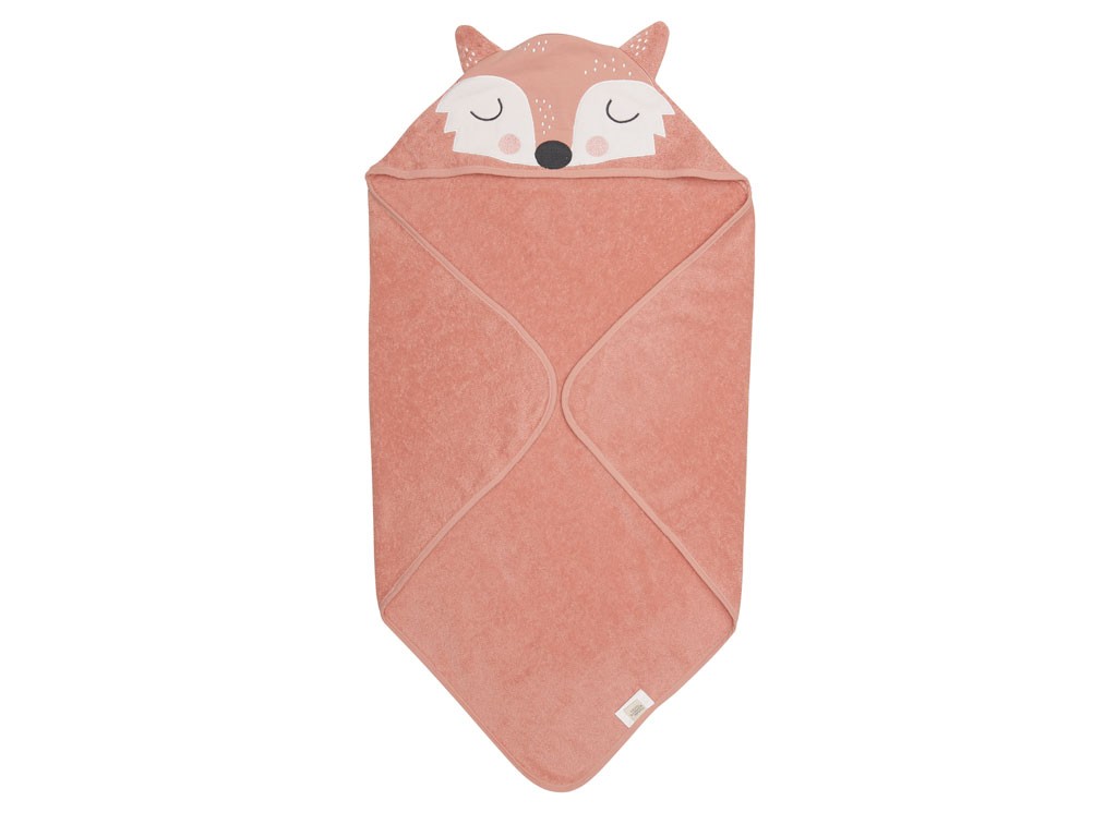Sodahl, Dětská osuška s kapucí 80x80 Frida Fox, liška | Oranžový