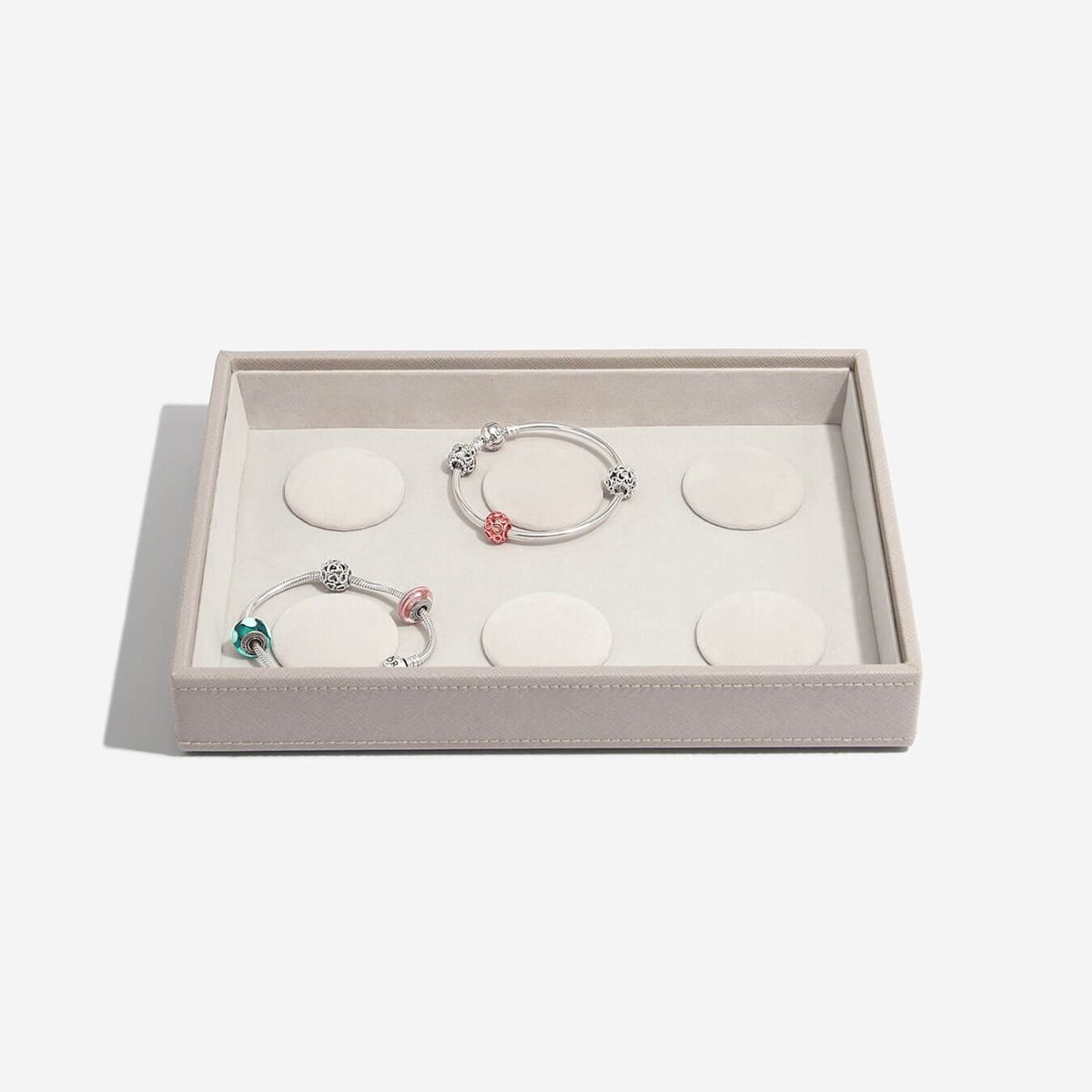 Box na náramky Stackers Taupe Classic 6 Charm Bracelet Layer | šedobéžová