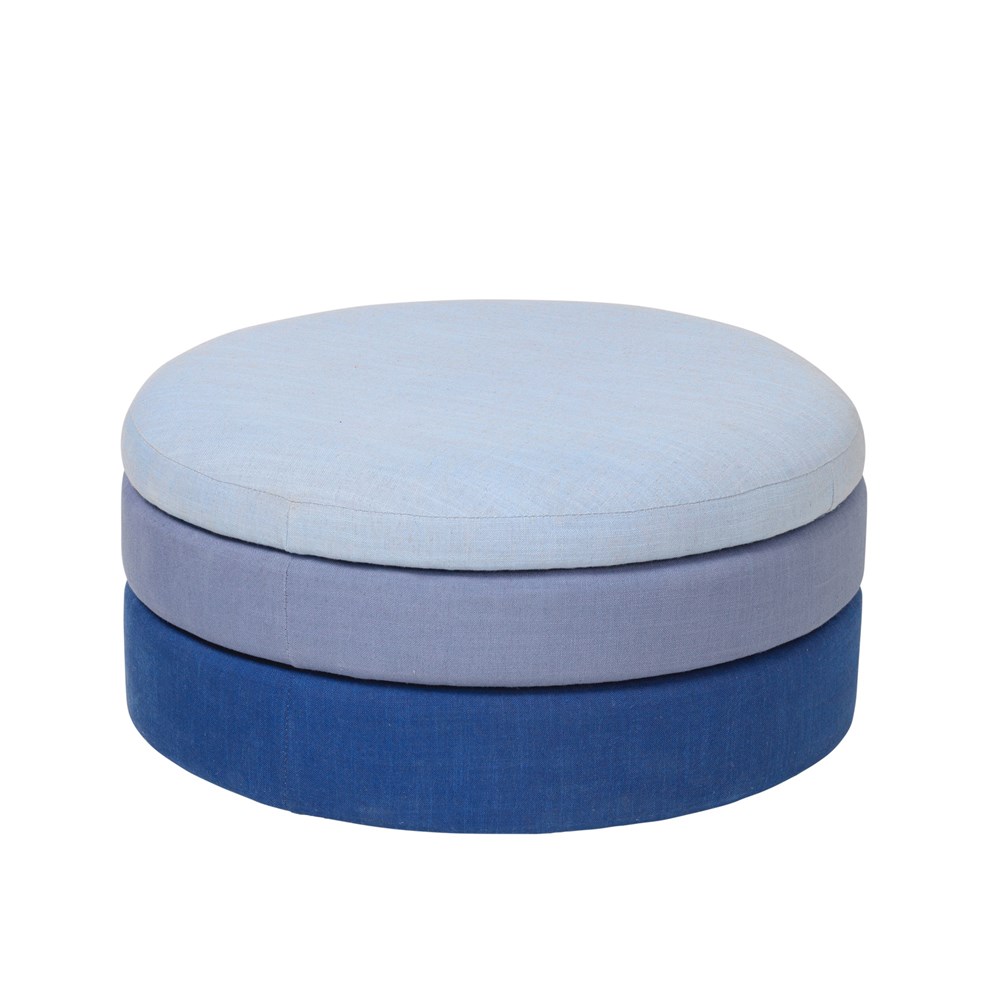 Broste Copenhagen, Pouf Pond 68x30 cm | modrý