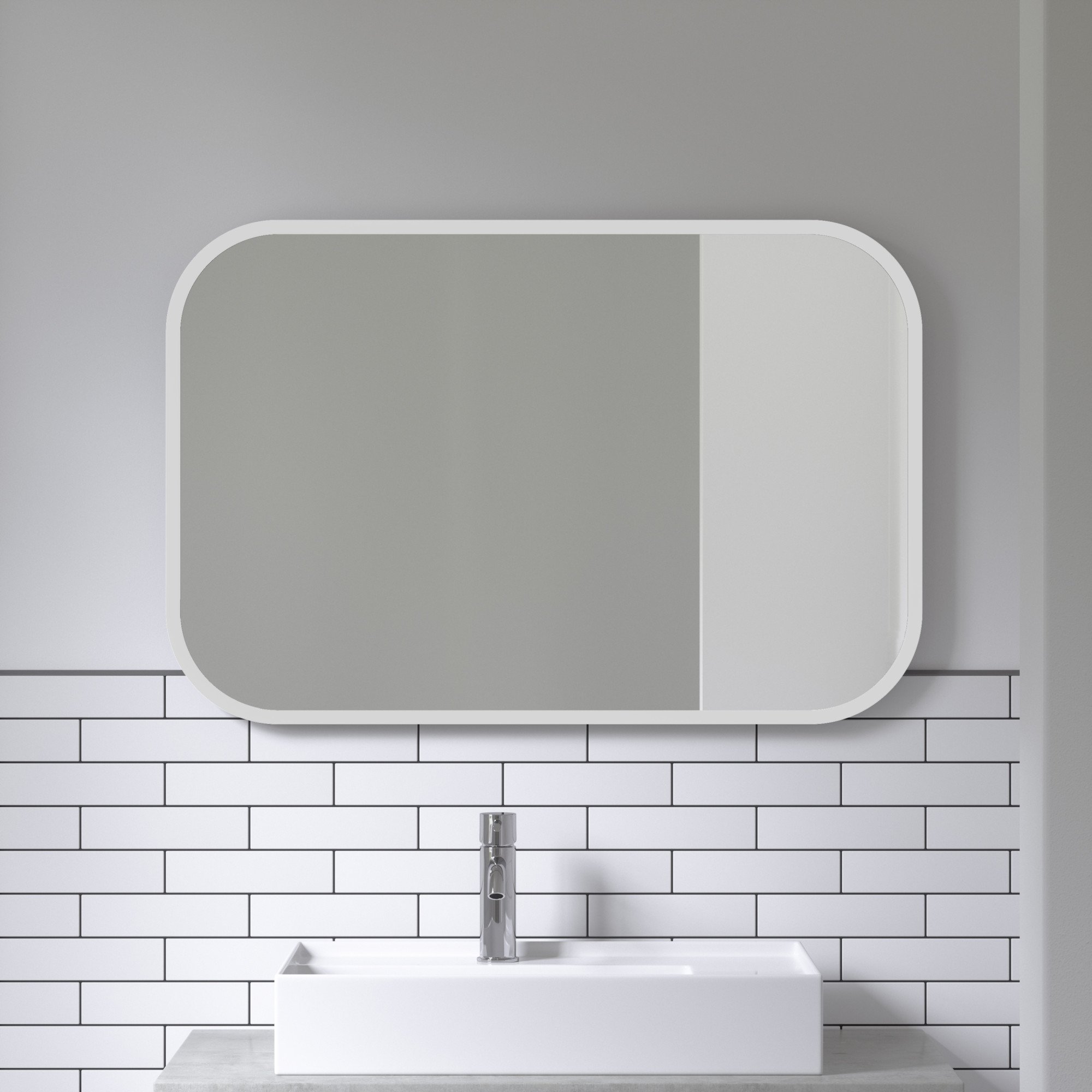 Umbra, Zrcadlo Hub Rectangle 61x91 cm | bílé