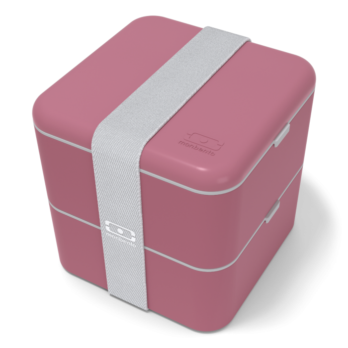 Fotografie Svačinový bento box MonBento Square Blush NEW | bordo