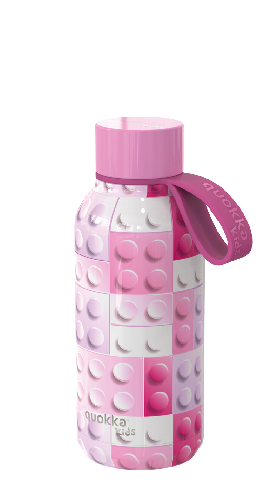 Quokka, Dětská termoláhev Solid 330 ml | pink bricks