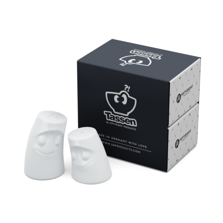 Porcelánová sada slánka a pepřenka 58products Cuddler, 2ks | bílá