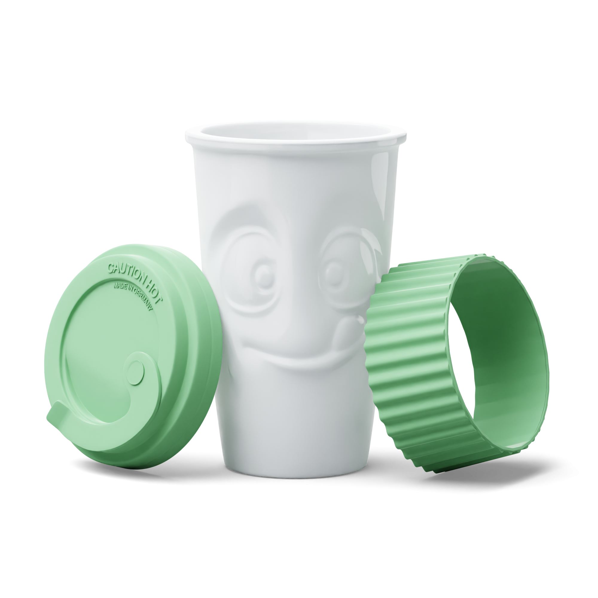 Cestovní porcelánový hrnek Tassen 58products, To Go 400 ml | zelená