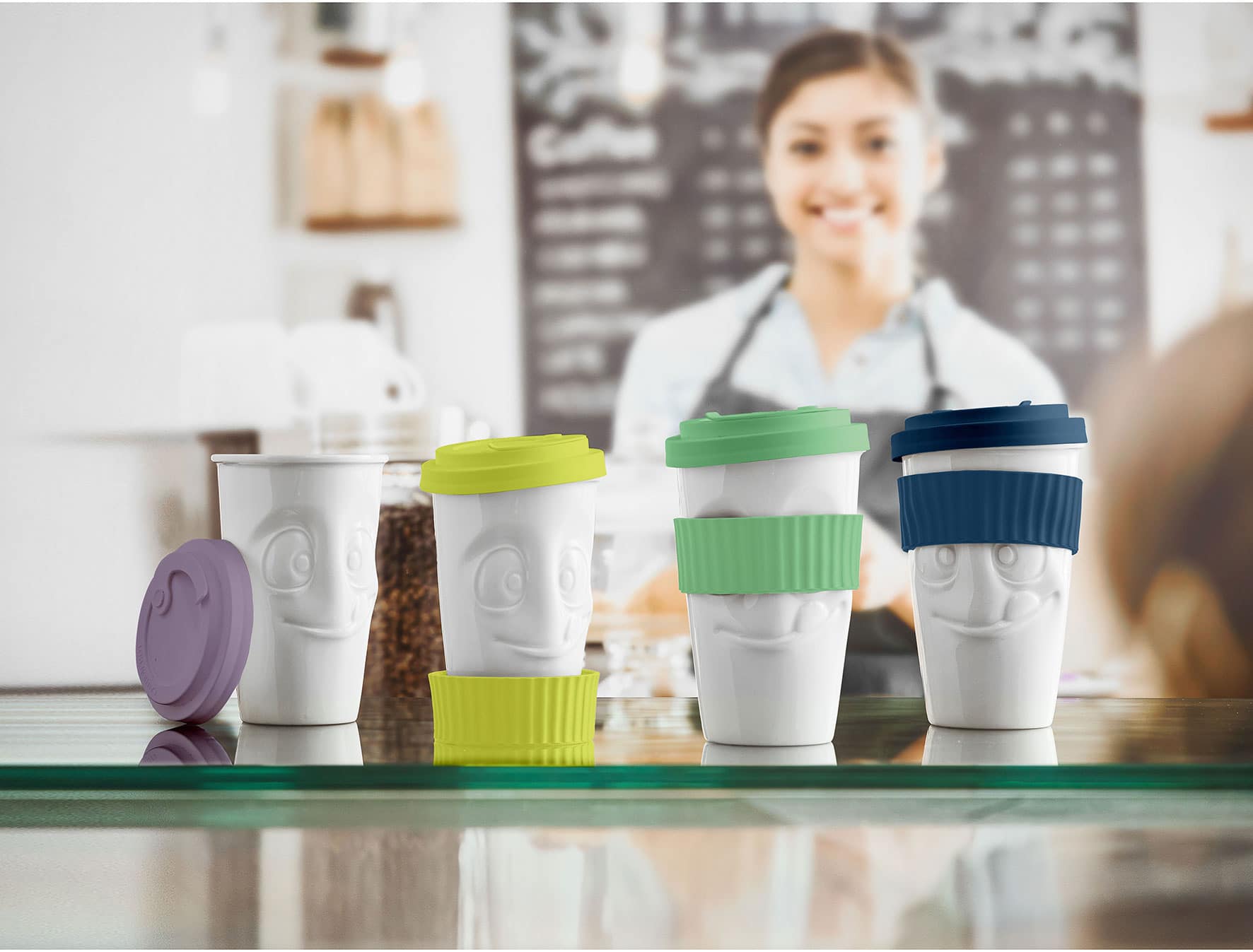 Cestovní porcelánový hrnek Tassen 58products, To Go 400 ml | fialová