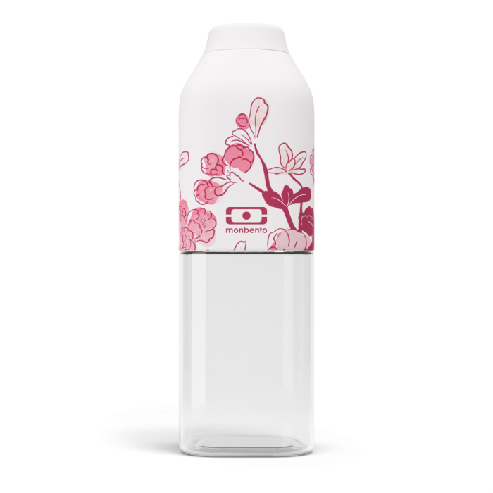 Láhev na vodu MonBento Positive M Graphic Magnolia | bílá