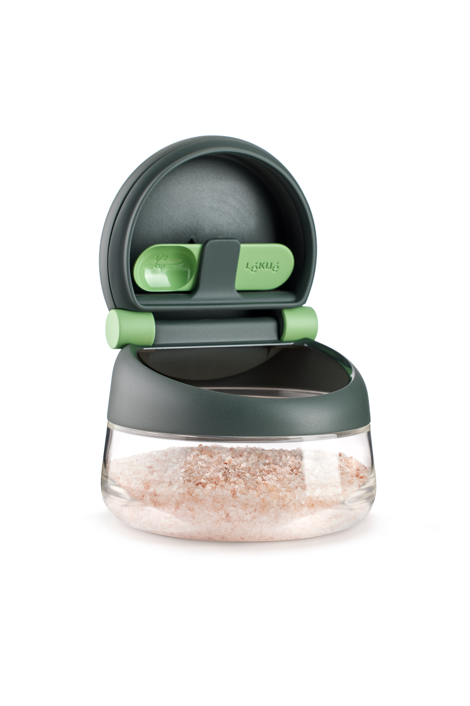 Skleněná dóza na sůl s víkem a lžičkou Lékué Salt Cellar