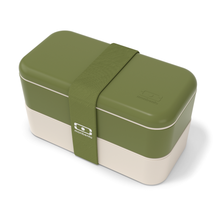 Svačinový bento box MonBento Original Olive Recycled | zelená
