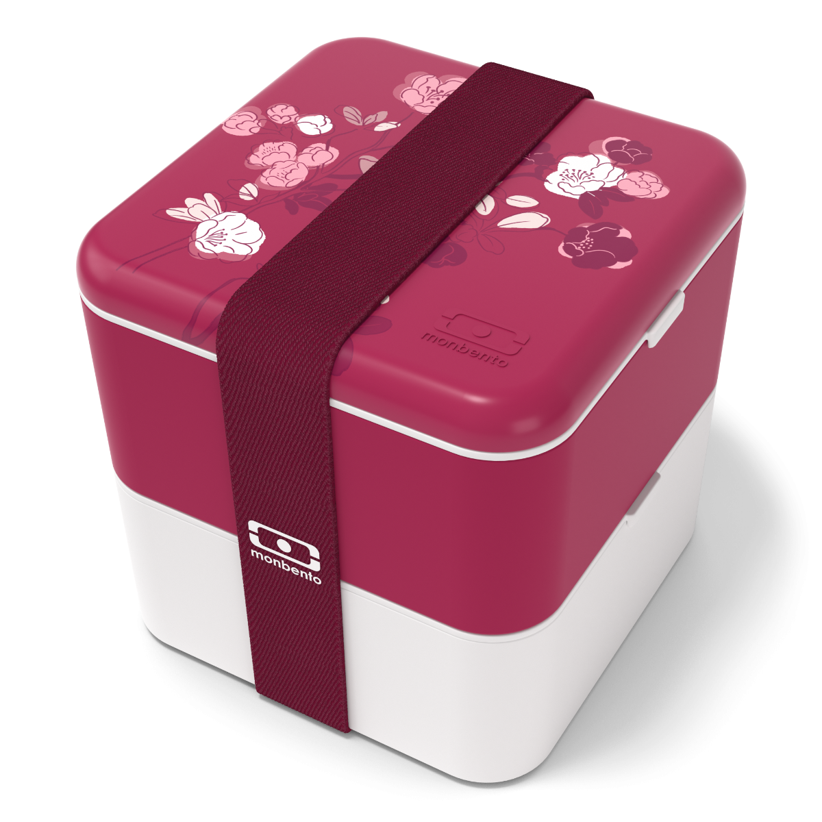 Svačinový bento box MonBento Square graphic Magnolia | fialová