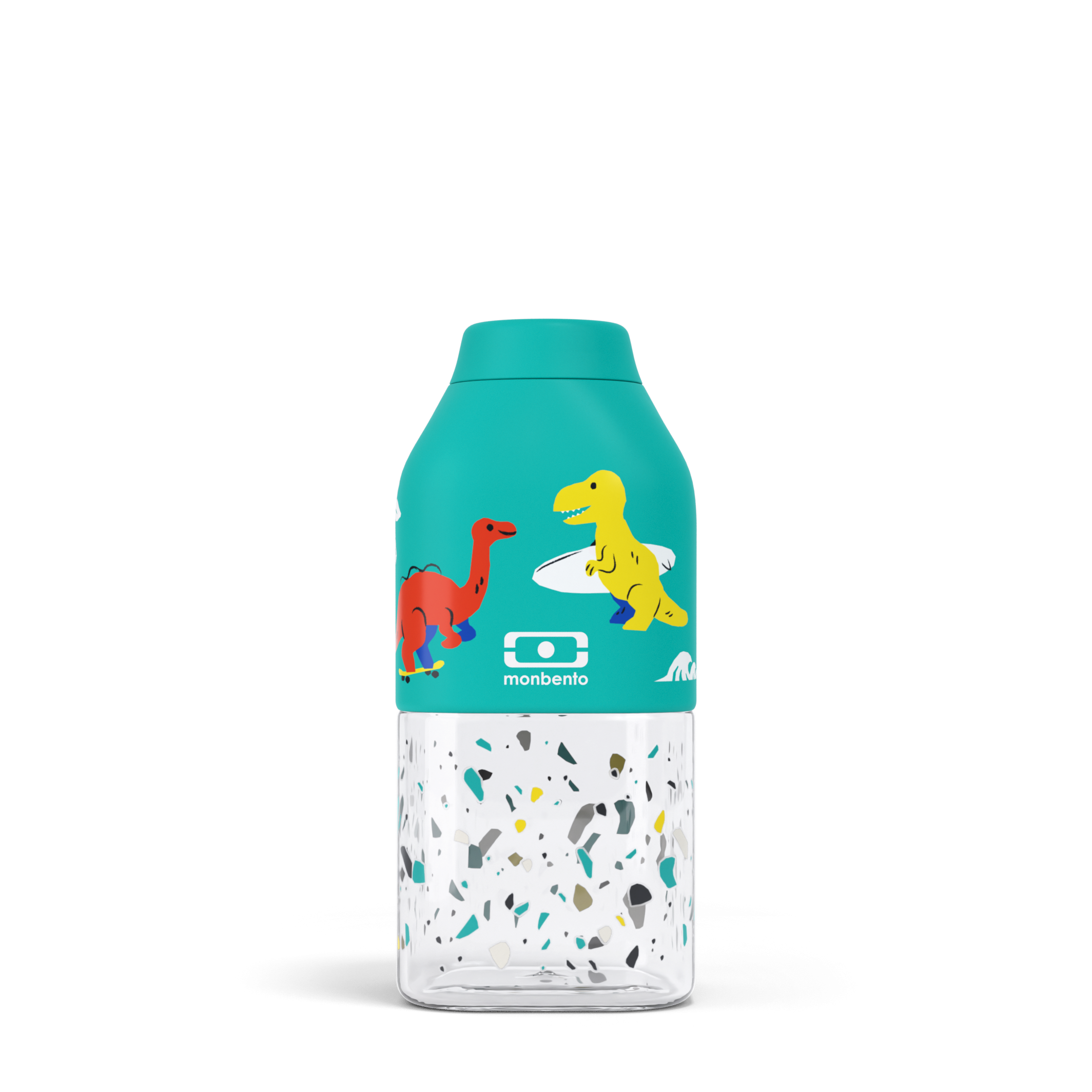 Láhev na vodu MonBento Positive S blue Dino, 330 ml | tyrkysová