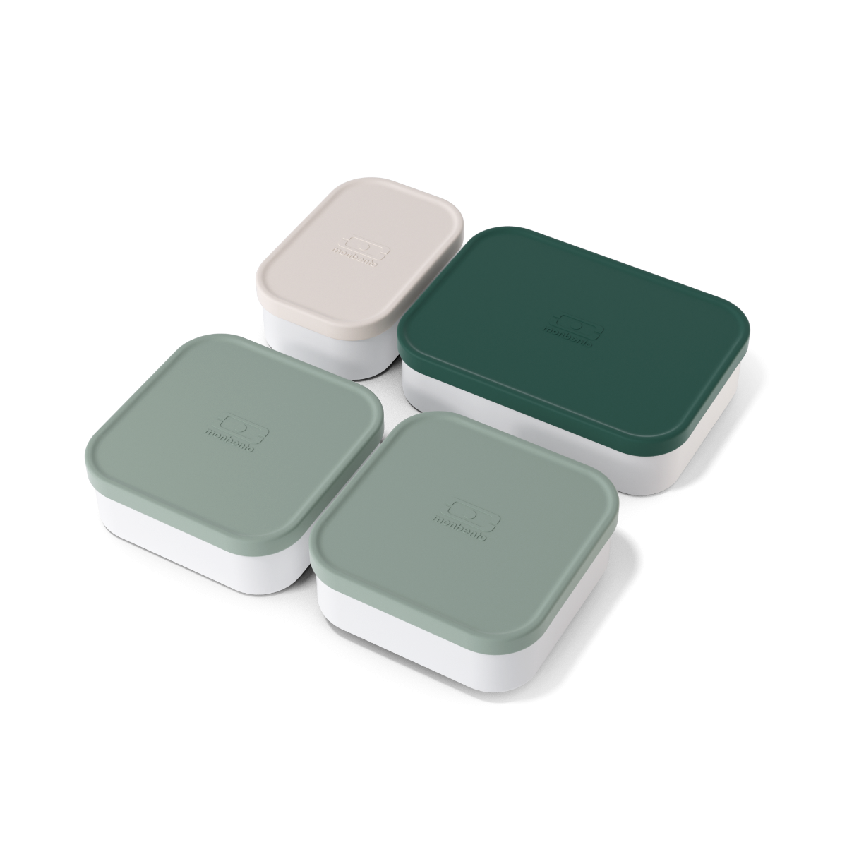 Nádoby do boxů MonBento Original Extra Green 4ks | bílá / zelená