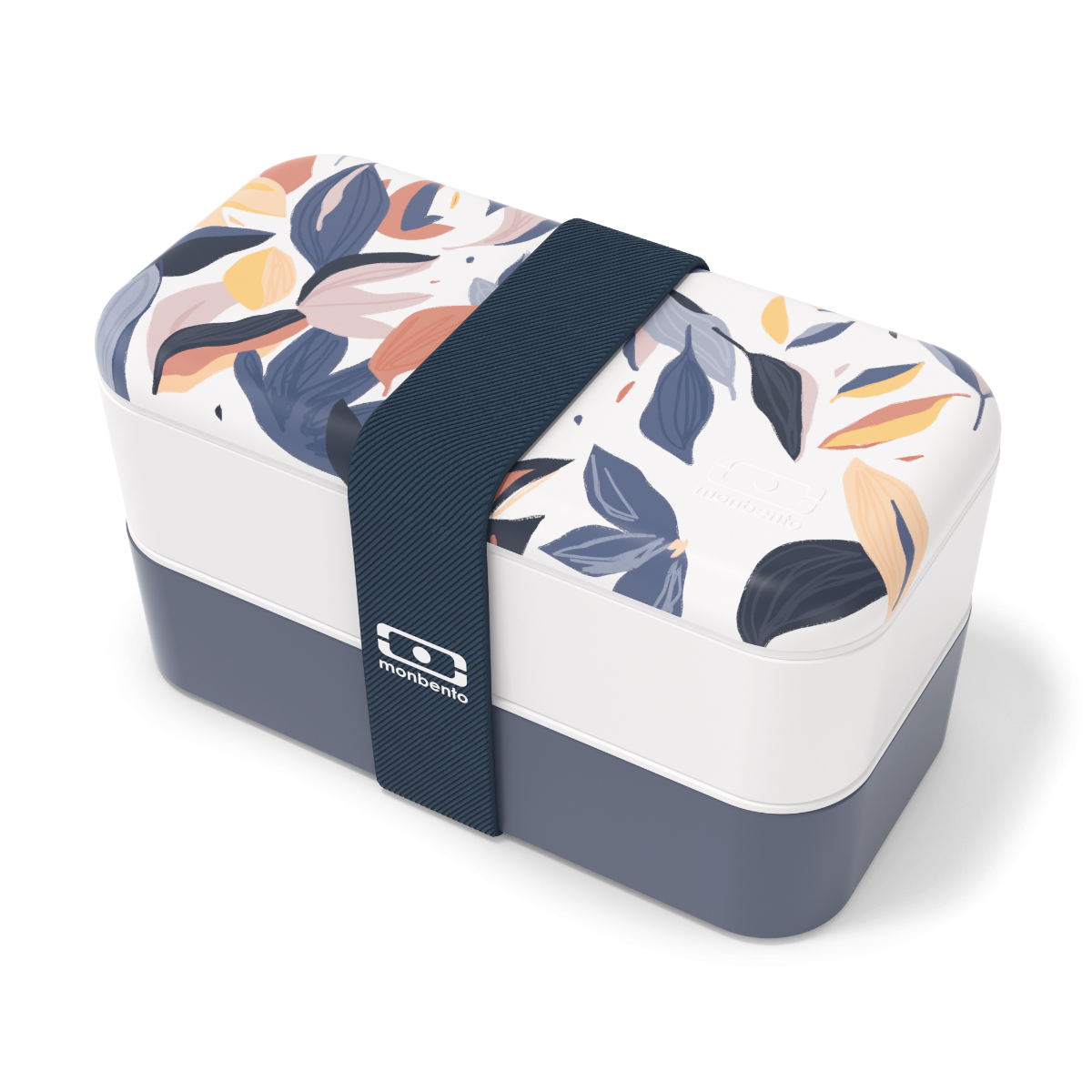 Svačinový bento box MonBento Original blue Vegetal | bílá, modrá