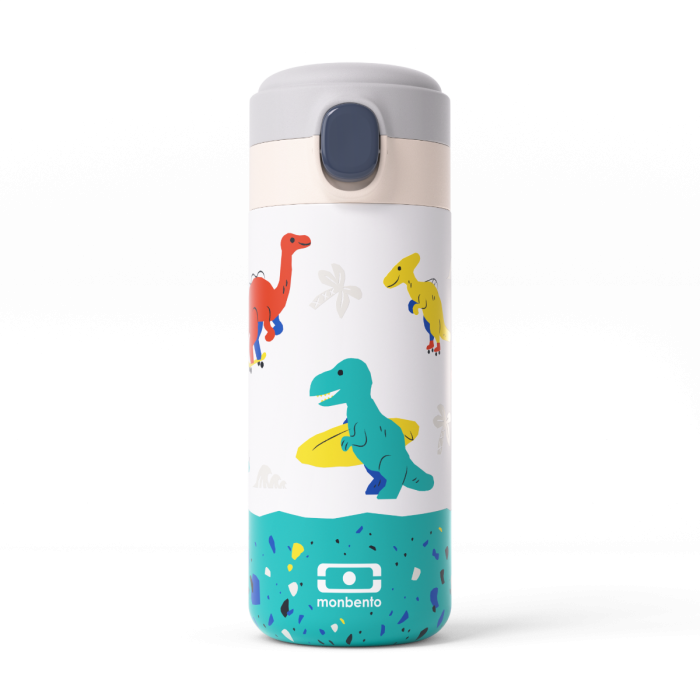 Termohrnek MonBento Pop Blue Dino | bílá, tyrkysová