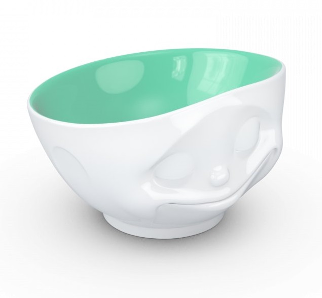 Porcelánová miska Tassen 58products | Šťastná, tyrkysová uvnitř