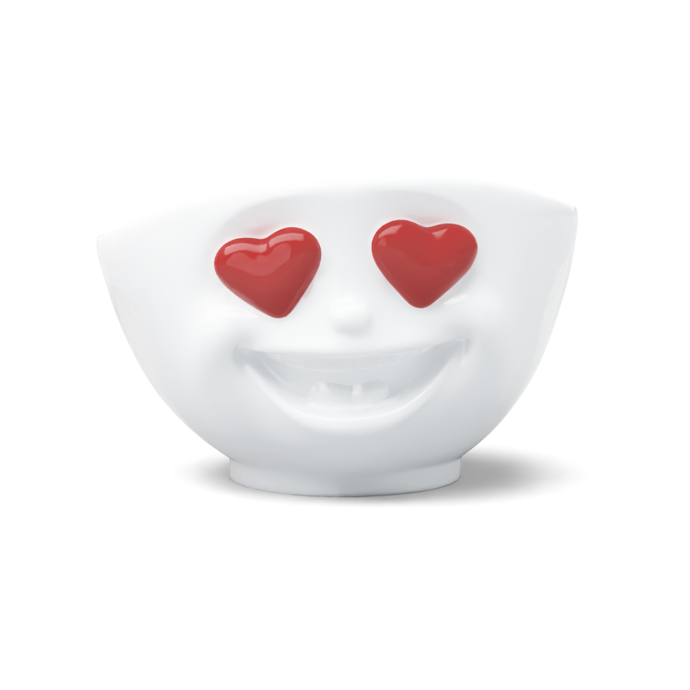 Porcelánová miska Tassen 58products 500 ml Heartful s červenými srdíčky| bílá – použití a design