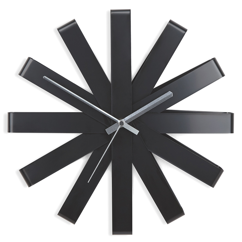 Designové nástěnné hodiny Umbra Ribbon 30 cm | černé
