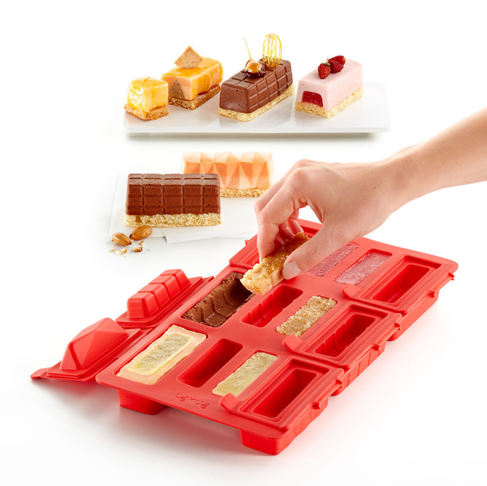 Set na zmrzlinové dezerty buche Lékué Kit Mini Buche Square | hranatá