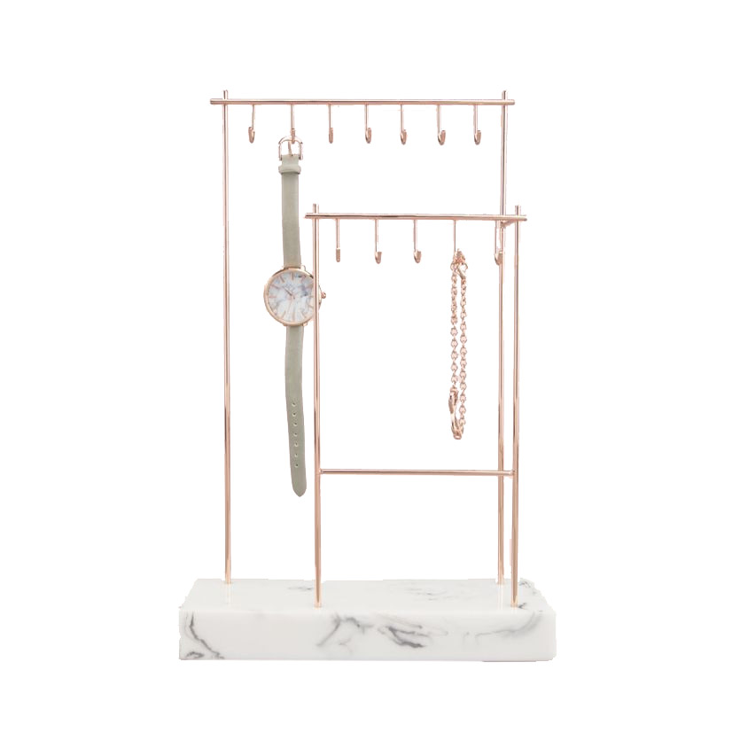 Stojan na šperky Large Rose Gold 12 Hook | mramor