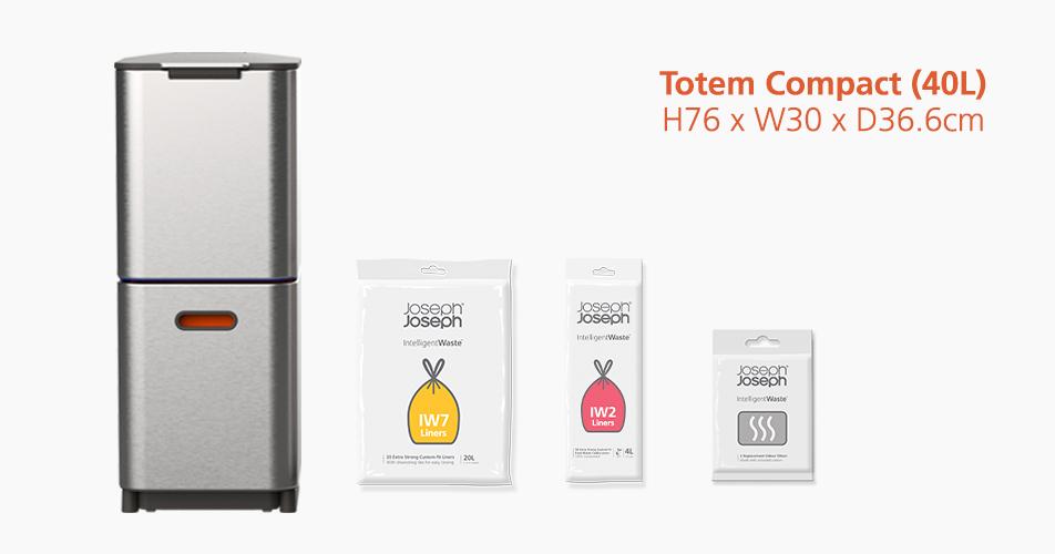 Koše na tříděný odpad New Totem Compact 40L Graphite