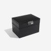 115692 6 sperkovnice stackers black cufflink watch box cerny