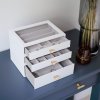 Šperkovnice Pebble White Classic - Set of 3 (se zásuvkami) Stackers