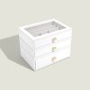Šperkovnice Pebble White Classic - Set of 3 (se zásuvkami) Stackers