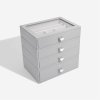 Šperkovnice Pebble Grey Classic - Set of 4 (se zásuvkami) Stackers