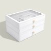 Šperkovnice Pebble White Supersize - Set of 3 (se zásuvkami) Stackers