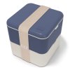 Svačinový box MonBento Square Natural Blue | krémová, fialová