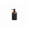 Koupelnový dávkovač ze dřeva a pryskyřice v černé barvě Andrea House | černá / hnědá