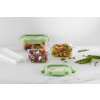 Sada skleněných obdélníkových dóz na potraviny Lékué Rectangular Glass Set | zelená