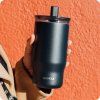 149109 2 quokka vaso termo acero inoxidable con pajita mist black 720 ml