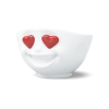 Porcelánová miska Tassen 58products 500 ml Heartful s červenými srdíčky| bílá