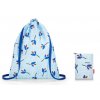 Skládací nákupní taška / batoh Reisenthel Mini Maxi Sackpack Leaves Blue