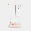73946 2 stojan na sperky stackers large rose quartz t bar ruzova