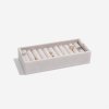 Přihrádka na prstýnky Stackers Grey Velvet Ring Roll | šedobéžová