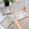 Šperkovnice 3 v 1 Stackers Taupe Classic Set | šedobéžová