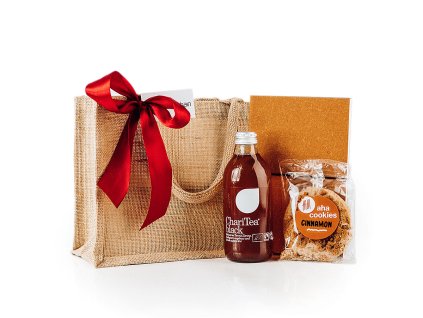 reklamne predmety na konferenciu s blokom na pisanie aha cookiesom napojom tasky a perom s logom 3