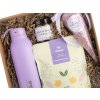 firemny darcek pre zenu s fialovou termoflaskou levandulovou sojovou svieckou bylinkovy caj no stress wilfred levandulova sol do kupela 2